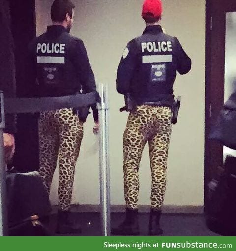 Police in Montreal are protesting job concerns by not wearing their work pants