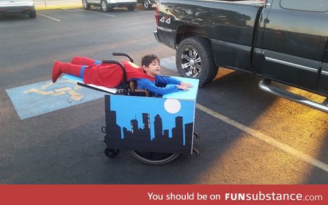 Wheelchair Superman costume