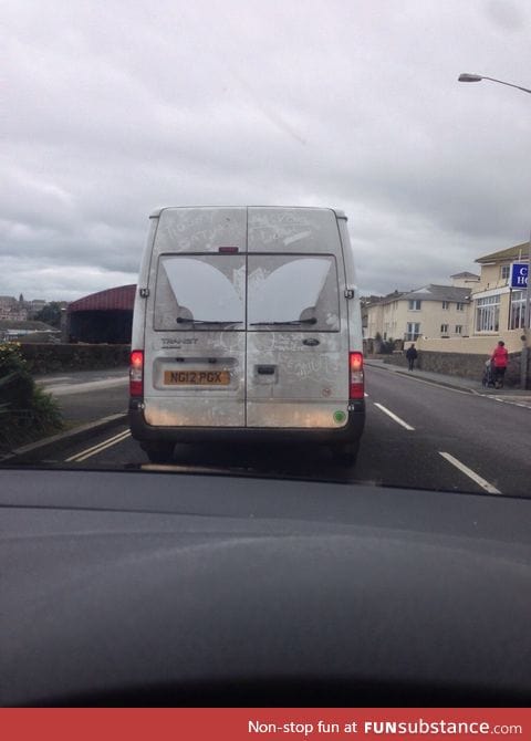 This van has no rear windows but has rear wipers