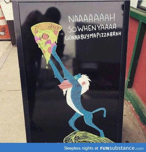 Sign at the cafeteria today