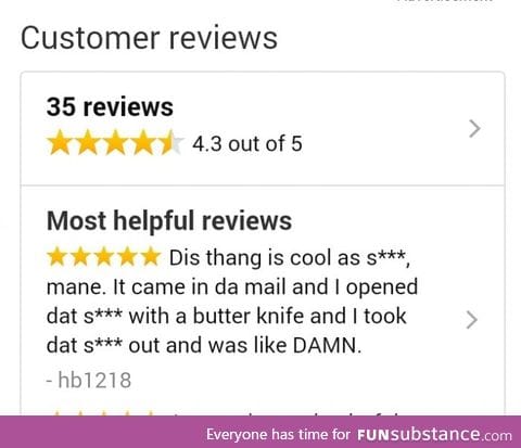 Amazon reviews are always so helpful