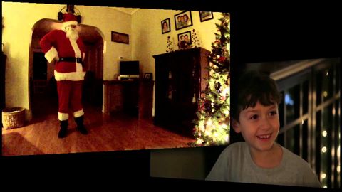 7-year-old kid's reaction to catching Santa Claus on camera