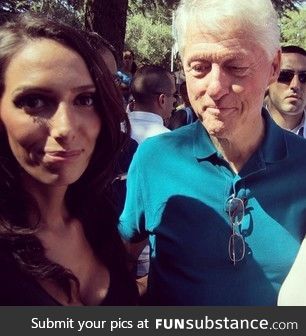 President Clinton didn't realize my friend was taking a selfie with him