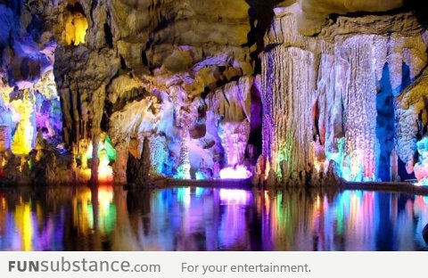 Amazing photo of Reed Flute Cave, China