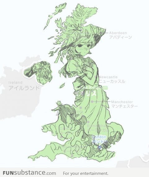 United Kingdom is a shy anime girl