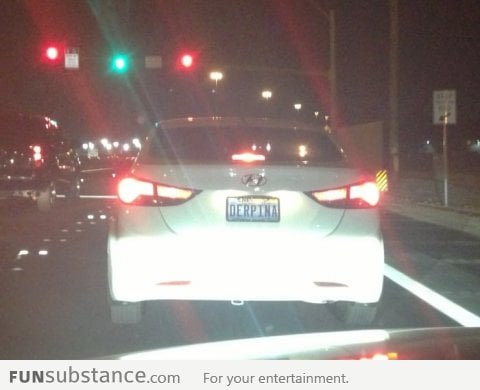 Derpina license plate