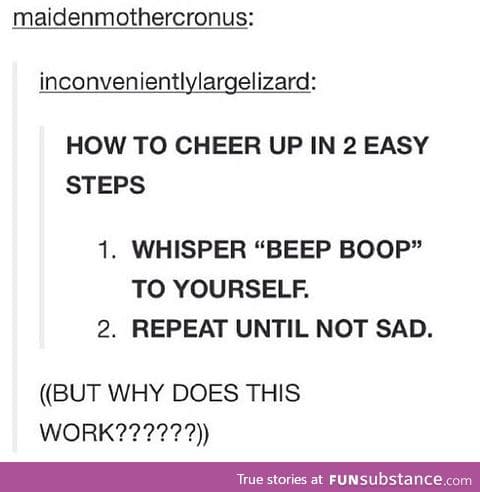 Whisper Beep Boop to yourself