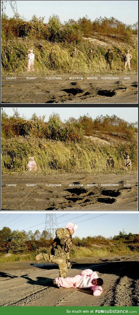 Combat uniform camouflage effect