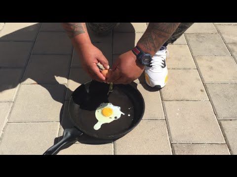 Frying eggs outdoors in Perth with the hot weather