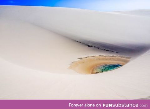 An oasis in Brazil hidden among giant dunes