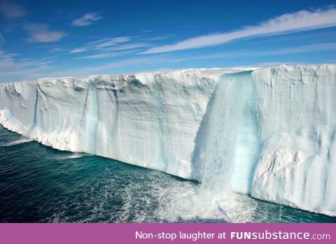Huge glacial waterfall