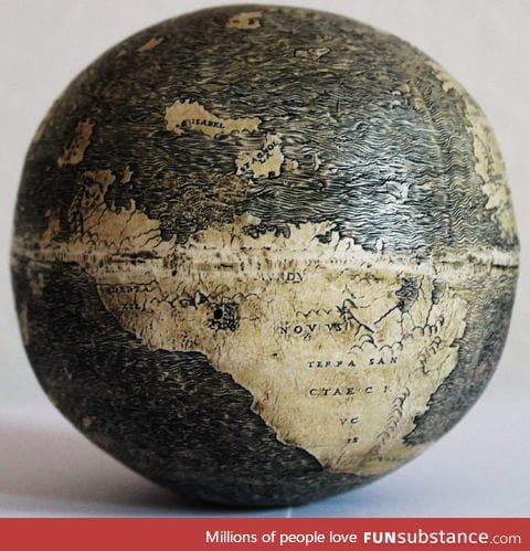 Oldest Known Globe Carved into an Ostrich Egg