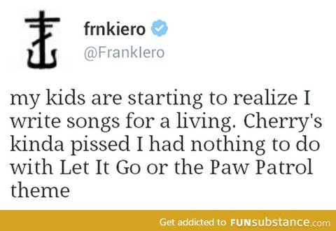 (For those of you who don't get why it's funny, Frank Iero is a former rock-band member)