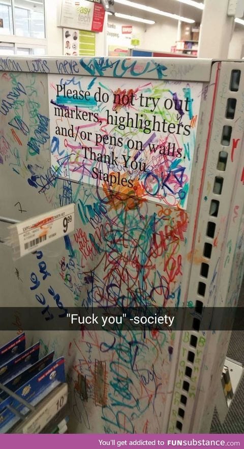 Society does not have to conform to your rules, Staples