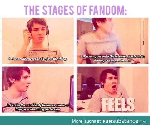 Four stages of being in a fandom