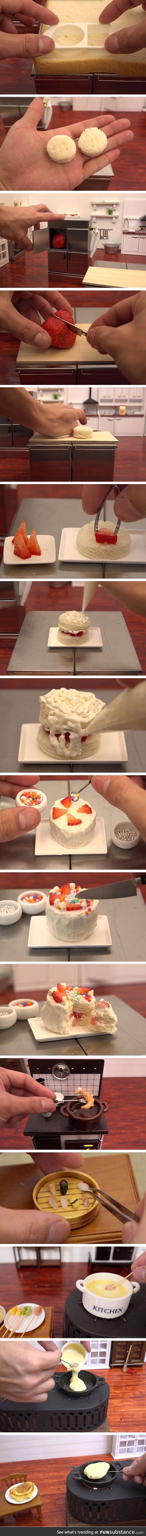 Tiny tools. Tiny cake. Tiny kitchen