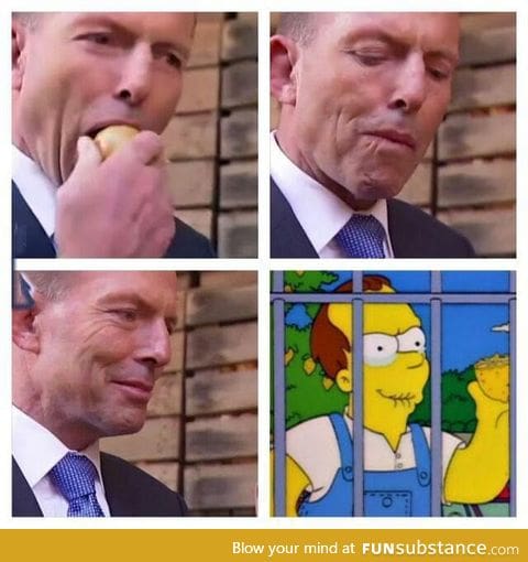 Australia leader bit into a raw, unpeeled, unwashed onion