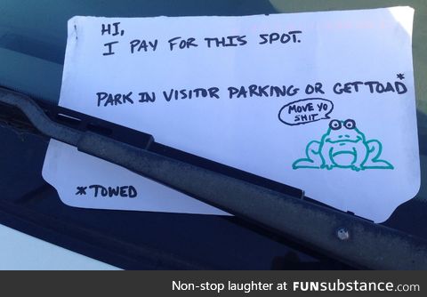Park in visitor parking or else