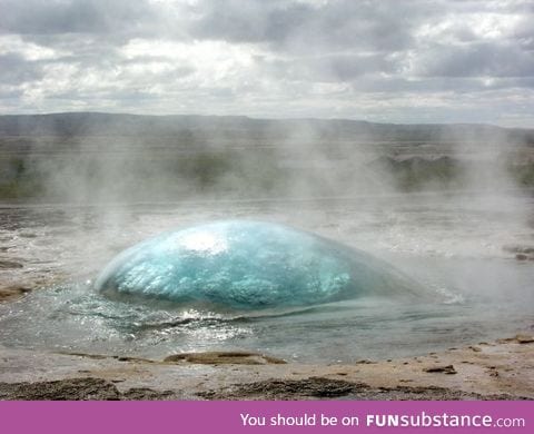 A geyser about to erupt