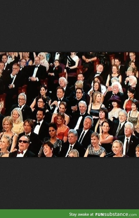 After Seth Macfarlane made the Chris Brown and Rihanna joke there was one man clapping