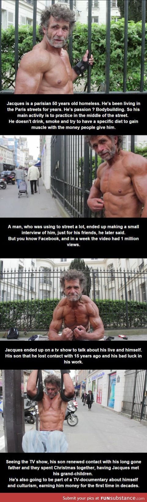 Homeless bodybuilder