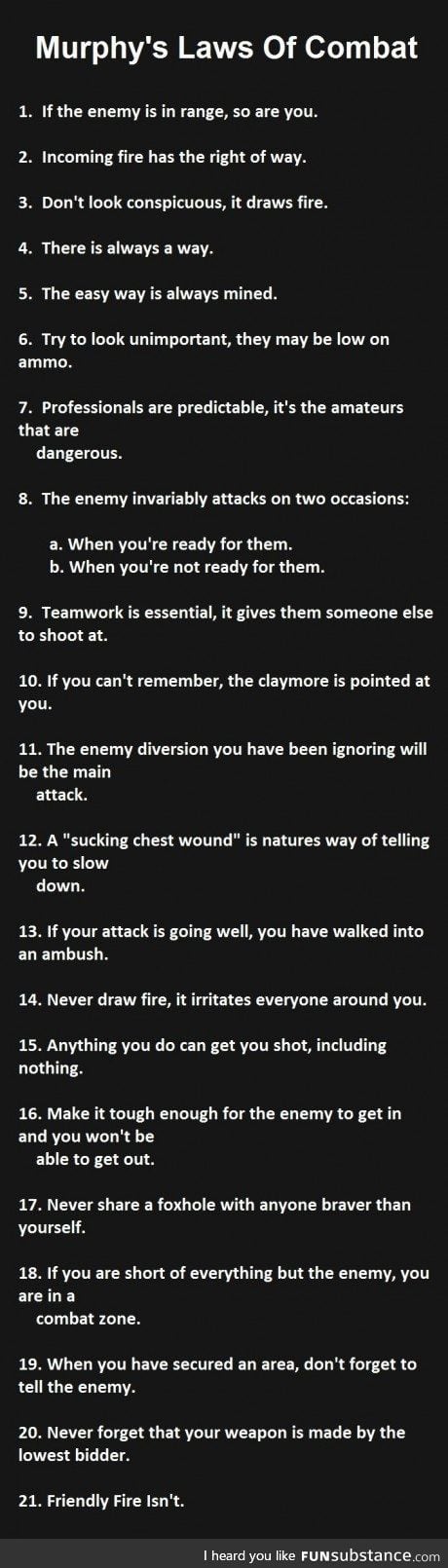 Murphy's law of Combat
