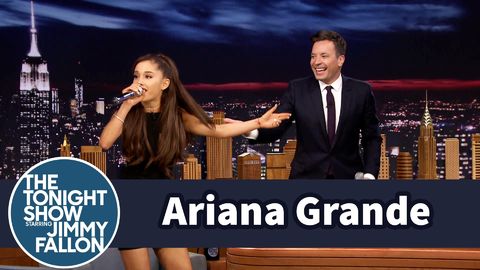 Ariana Grande does an epic impression of Celine Dion singing Beauty And The Beast