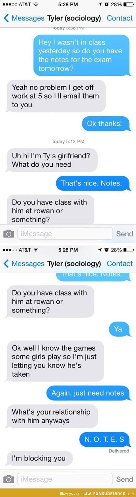 Got any notes mate? Im not a cop I swear