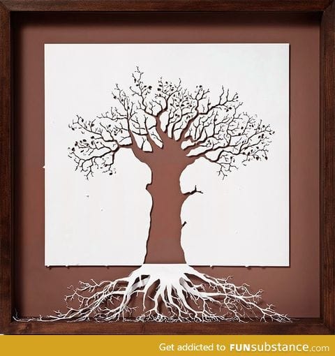 Cut from a piece of paper