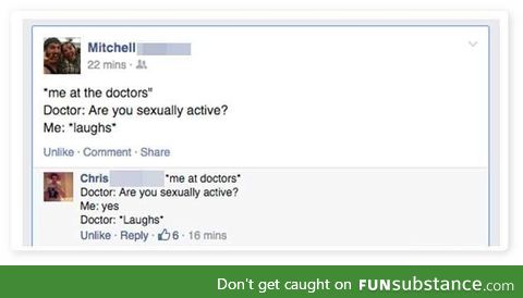 Doctor: *raughs*