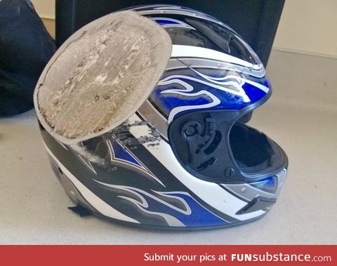 That moment you realize a helmet REALLY saved your life