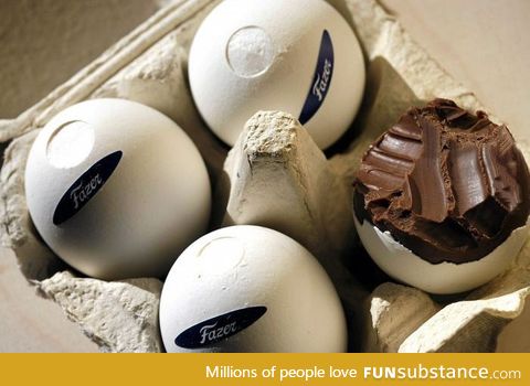 Finnish Mignon egg,  full chocolate made in real eggshell