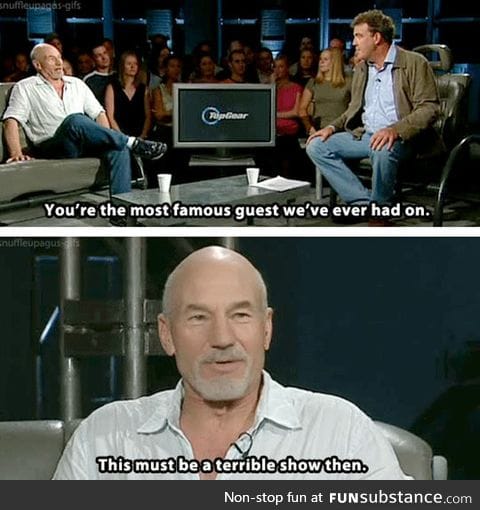 Patrick stewart keeps it real