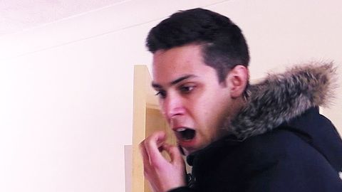 Terrified estate agents in a hidden camera haunted house prank