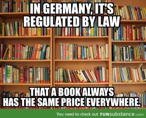 It's to help smaller bookshops who couldn't compete against larger ones