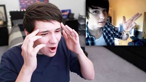 Dan reacting to his old videos