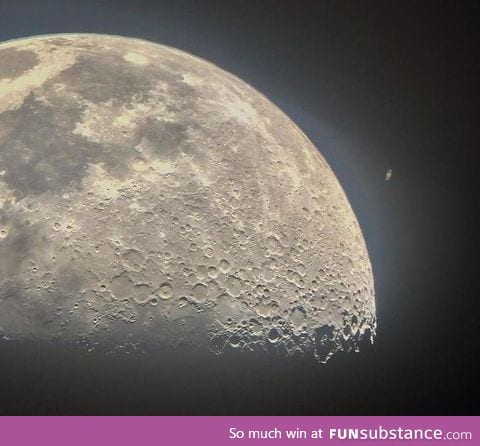 Saturn behind the moon