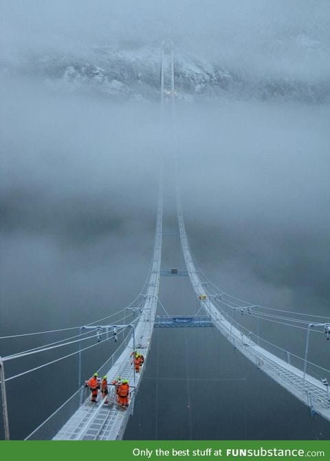 Fog over the norway sky bridge