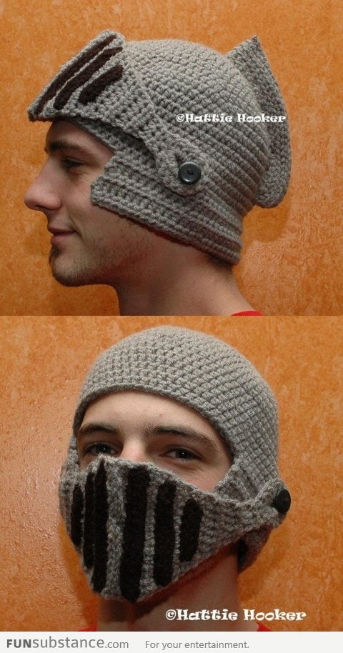 Crocheted Knight Helmet