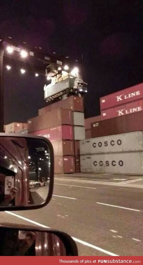 What happens when you forget to detach the shipping container from your truck