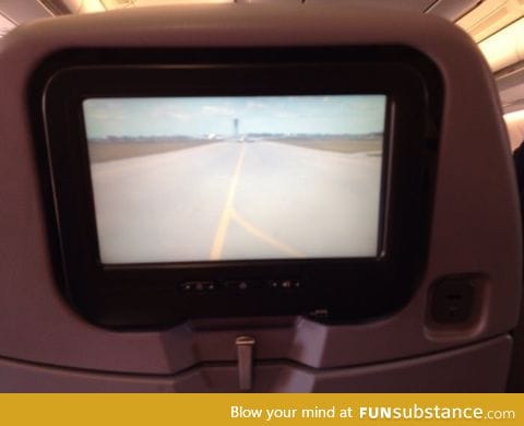 This airplane has a camera on the nose, giving us the pilot's view
