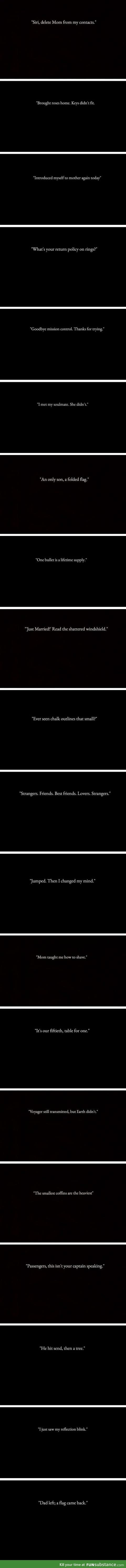 One sentence sad story
