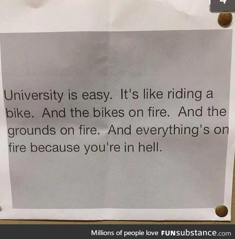 University is a piece of cake right?