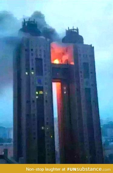 N.Korea's national hotel just caught on fire, and they're trying to suppress it happened