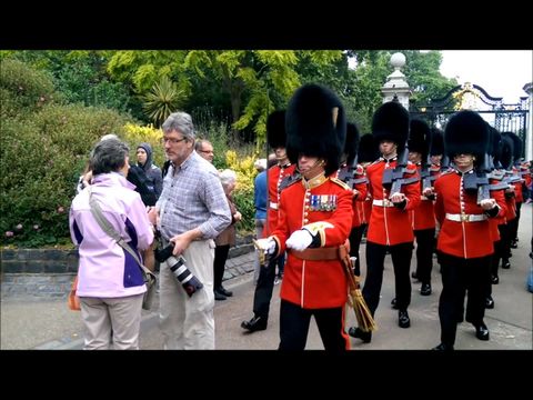 The Queens guards don't like stopping for tourists