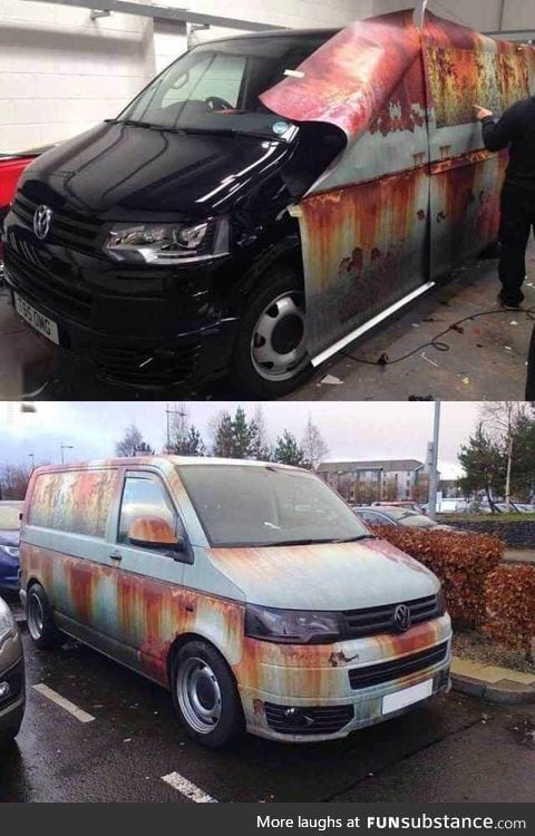 Making a new van look old