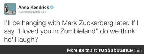 Anna Kendrick and Mark Zuckerberg