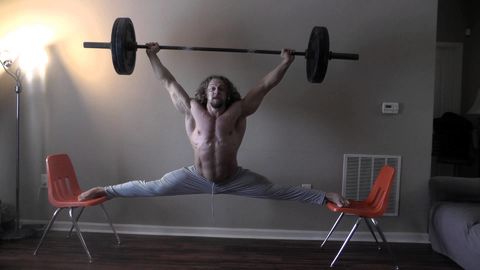 How to do the overhead barbell splits