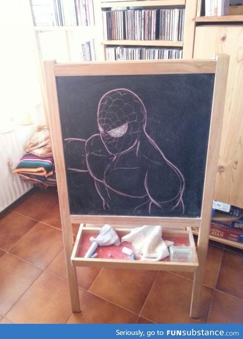 My daughter wanted me to draw Spiderman. I think it's pretty close
