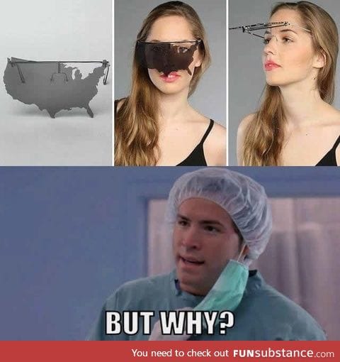 Sunglasses shaped like a country
